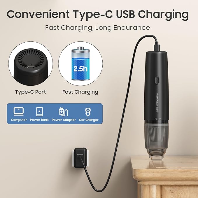 Cordless Mini Car Vacuum – Clean Your Car in Seconds
