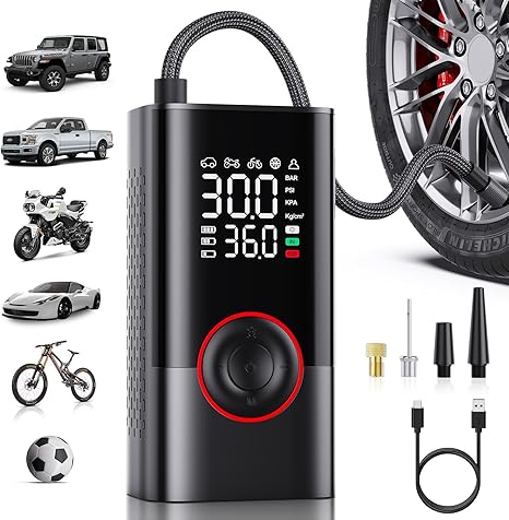 Portable Tire Inflator – Wireless Air Compressor for Cars & Bikes