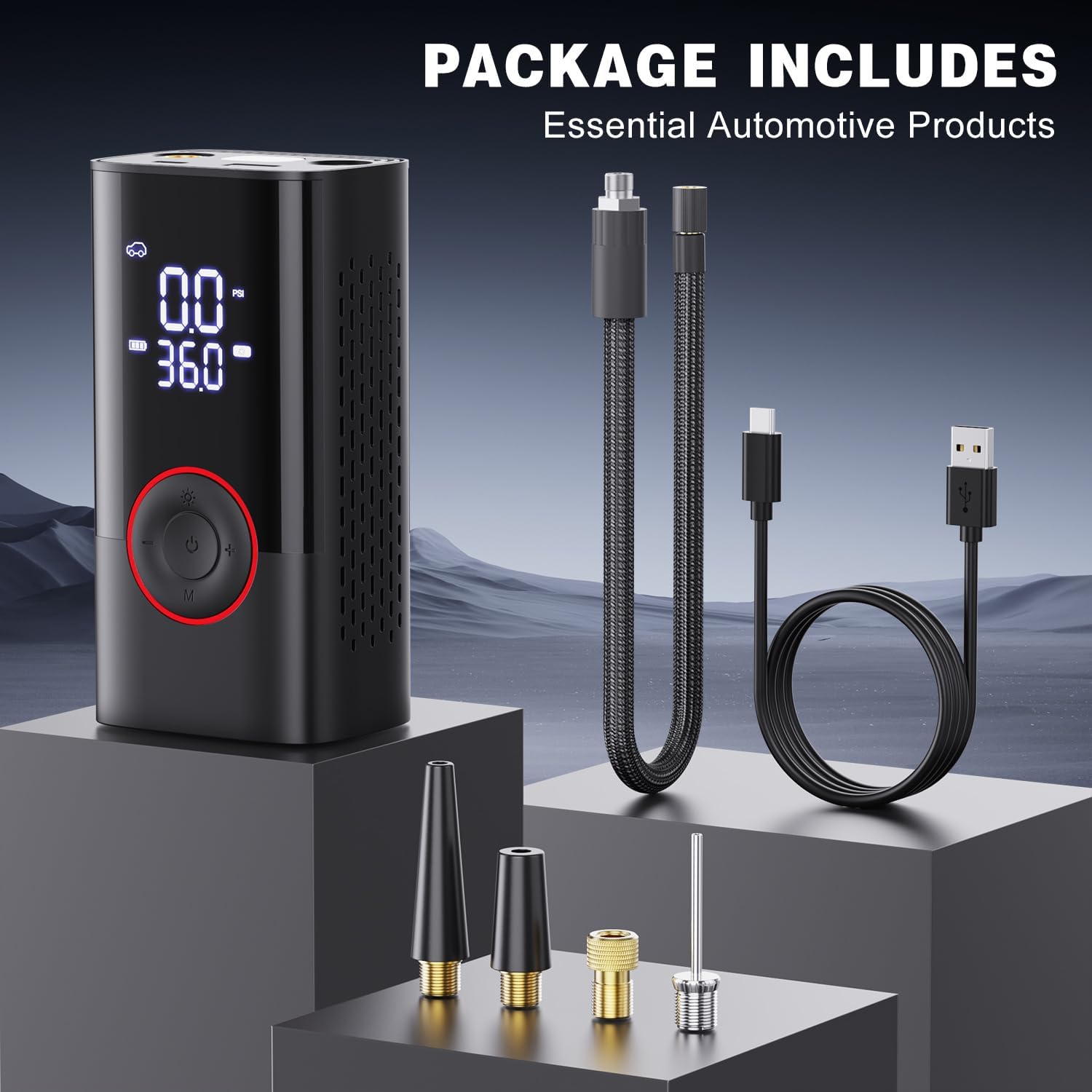 Portable Tire Inflator – Wireless Air Compressor for Cars & Bikes