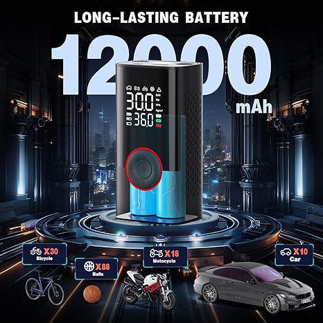 Portable Tire Inflator – Wireless Air Compressor for Cars & Bikes