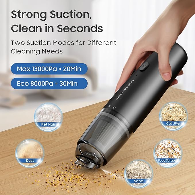 Cordless Mini Car Vacuum – Clean Your Car in Seconds